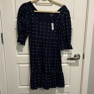 Madewell square neck puff sleeve babydoll dress